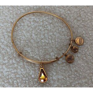 Alex and Ani Crystal Birthstone November Topaz Bracelet!  Shiny Gold